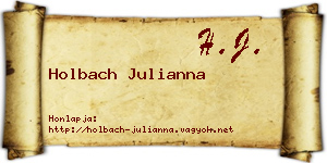 Holbach Julianna névjegykártya